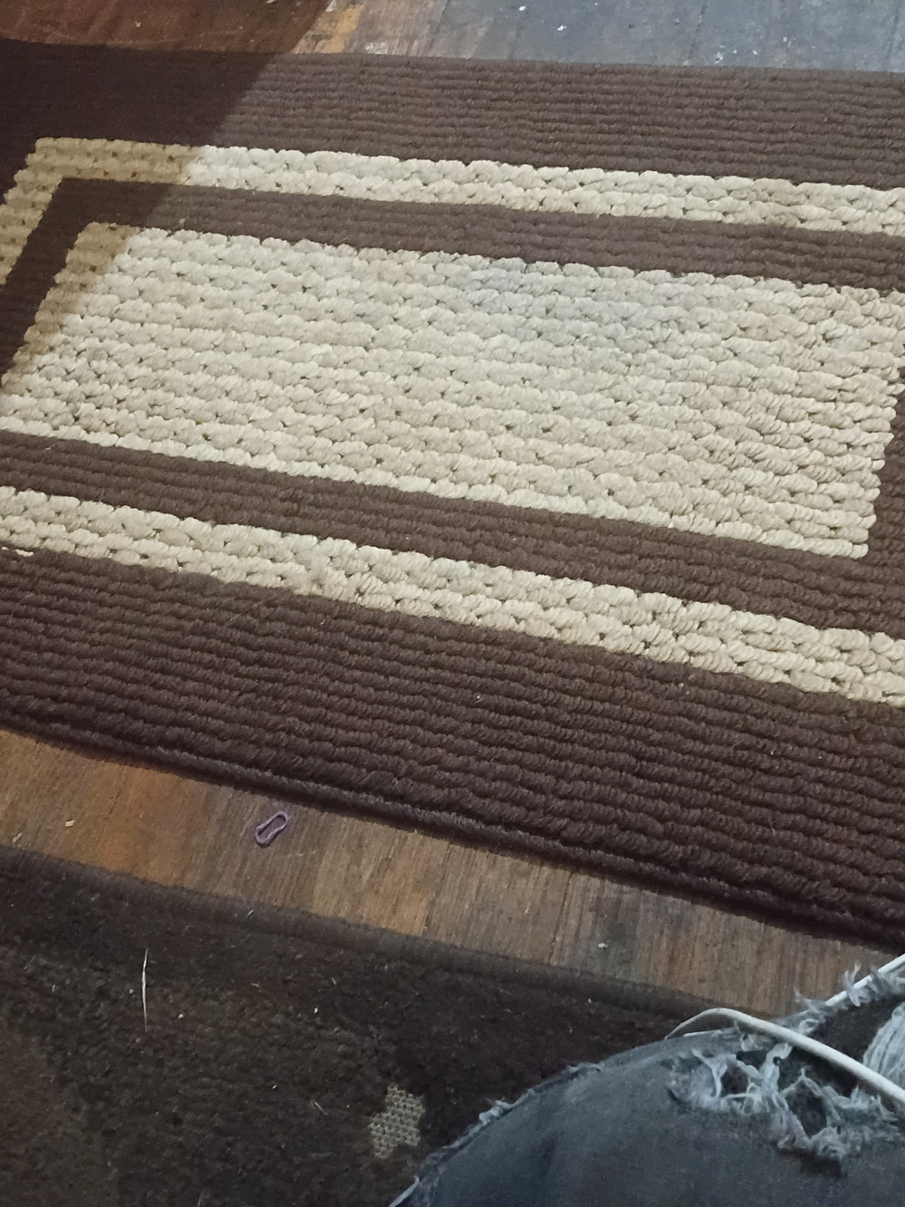 Brown and Cream Rectangular Accent Rug - Picture 8 of 8